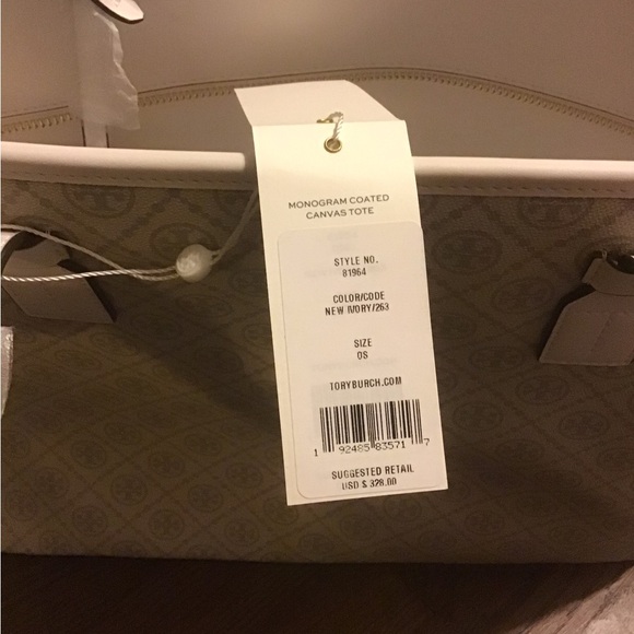 tory Burch, monogram coated canvas tote - Picture 3 of 3